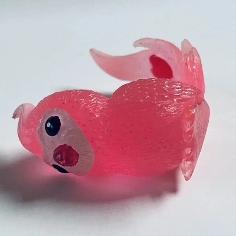 Glitter Cupid Valentines Day Pink Cockatiel Bird Red Heart Mini Doll Toy Collect